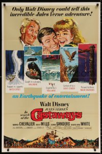 7b485 IN SEARCH OF THE CASTAWAYS 1sh 1962 Jules Verne, Hayley Mills in an avalanche of adventure!