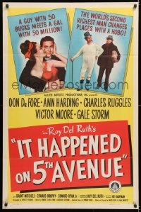 7b518 IT HAPPENED ON 5th AVENUE 1sh 1946 poor Don DeFore loves rich and beautiful Gale Storm!