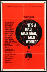 7b522 IT'S A MAD, MAD, MAD, MAD WORLD style B 1sh 1964 best different Saul Bass-like balloon art!