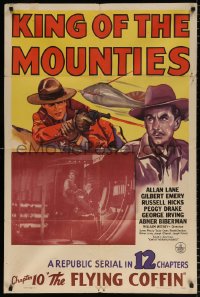 7b570 KING OF THE MOUNTIES chapter 10 1sh 1942 WWII Alan Rocky Lane RCMP serial, The Flying Coffin!