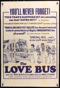 7b604 LOVE BUS 1sh 1974 Jamie Gillis, Linda Lovermore, completely different sexy art!