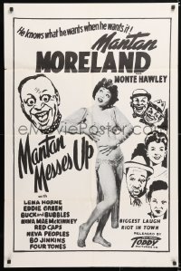 7b646 MANTAN MESSES UP 1sh R1950s Moreland, Monte Hawley, Lena Horne, Toddy Pictures!