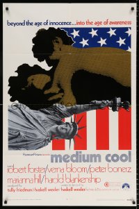 7b652 MEDIUM COOL 1sh 1969 Haskell Wexler's X-rated 1960s counter-culture classic!