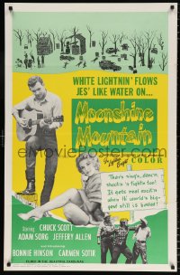 7b672 MOONSHINE MOUNTAIN 1sh 1964 Herschell G Lewis, white lightnin' flows jes' like water!