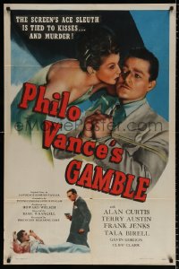 7b747 PHILO VANCE'S GAMBLE 1sh 1947 Alan Curtis plays for his highest stakes, film noir!