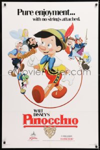 7b753 PINOCCHIO 1sh R1984 Disney classic cartoon about a wooden boy who wants to be real!