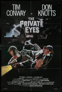 7b766 PRIVATE EYES 26x39 1sh 1980 cool Gary Meyer art of Tim Conway & Don Knotts!