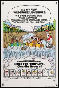 7b776 RACE FOR YOUR LIFE CHARLIE BROWN 1sh 1977 Charles M. Schulz, art of Snoopy & Peanuts gang!