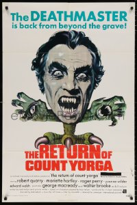 7b785 RETURN OF COUNT YORGA 1sh 1971 Robert Quarry, AIP vampires, wild monster art!