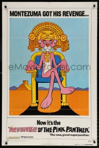 7b790 REVENGE OF THE PINK PANTHER style B advance 1sh 1978 Blake Edwards, funny Aztec cartoon art!