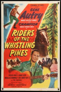 7b791 RIDERS OF THE WHISTLING PINES 1sh 1949 Gene Autry, Patricia White, Jimmy Lloyd & Champion!
