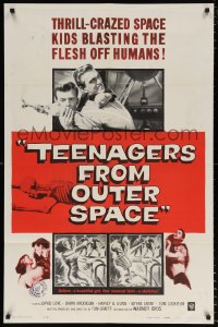 7b904 TEENAGERS FROM OUTER SPACE 1sh 1959 thrill-crazed hoodlums on a horrendous ray-gun rampage!