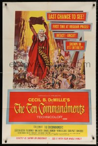 7b905 TEN COMMANDMENTS 1sh 1960 Cecil B. DeMille, last chance to see it, now regular prices!