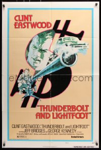 7b922 THUNDERBOLT & LIGHTFOOT style D 1sh 1974 art of Clint Eastwood with HUGE gun by Arnaldo Putzu!