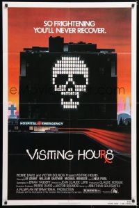 7b962 VISITING HOURS revised 1sh 1982 so frightening you'll never recover, art of skull in hospital!