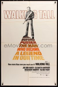 7b965 WALKING TALL 1sh 1973 cool art of Joe Don Baker as Buford Pusser, classic!