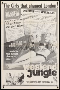 7b970 WESTEND JUNGLE 1sh 1962 newspaper articles & sexy woman, the sex-film that London banned!
