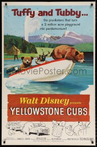7b993 YELLOWSTONE CUBS 1sh 1963 Disney, art of cute baby bears Tubby & Tuffy!