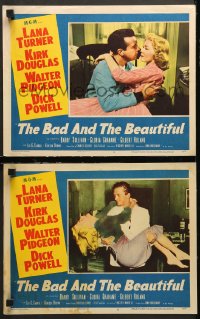 7c764 BAD & THE BEAUTIFUL 2 LCs 1953 Kirk Douglas, Lana Turner, Grahame, Powell, top cast!