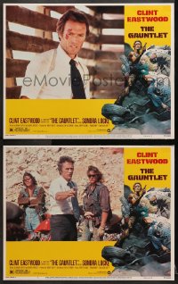 7c823 GAUNTLET 2 LCs 1977 Clint Eastwood & Sondra Locke, border art by Frank Frazetta!