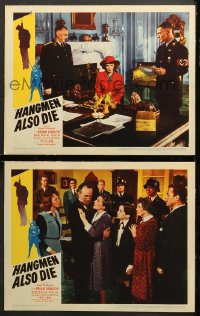 7c840 HANGMEN ALSO DIE 2 LCs 1943 directed by Fritz Lang, Nazis, Anna Lee & Brian Donlevy!