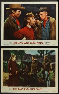 7c872 LAW & JAKE WADE 2 LCs 1958 outlaw leader Richard Widmark & hostage Patricia Owens, Sturges!