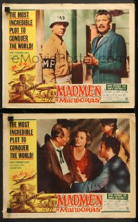 7c886 MADMEN OF MANDORAS 2 LCs 1963 the most incredible plot to conquer the world, wacky sci-fi!
