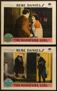 7c893 MANICURE GIRL 2 LCs 1925 poor Bebe Daniels gets involved with rich man but finds he's married!