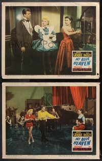 7c901 MY BLUE HEAVEN 2 LCs 1950 Betty Grable in fur, Dan Dailey, Mitzi Gaynor in her 1st real role!