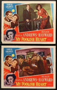 7c902 MY FOOLISH HEART 2 LCs 1950 Susan Hayward & Dana Andrews, Smith, written by J.D. Salinger!