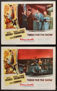 7c977 THREE FOR THE SHOW 2 LCs 1954 Betty Grable, Jack Lemmon, Marge & Gower Champion!