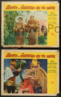 7c584 ABBOTT & COSTELLO GO TO MARS 3 LCs 1953 Bud & Lou with beautiful Mari Blanchard in space!