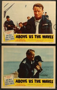 7c476 ABOVE US THE WAVES 4 LCs 1956 John Mills & English WWII sailors in ship sunk by submarine!