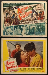 7c038 ANNE OF THE INDIES 8 LCs 1951 history's fabulous pirate queen Jean Peters, Jacques Tourneur!