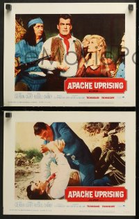 7c040 APACHE UPRISING 8 LCs 1966 Rory Calhoun, art of cowboy fighting with Native American!