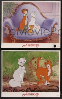 7c041 ARISTOCATS 8 LCs R1987 Walt Disney feline jazz musical cartoon, great colorful images!