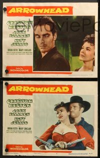 7c042 ARROWHEAD 8 LCs 1953 Mary Sinclair, Charlton Heston & Brian Keith!