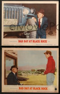 7c591 BAD DAY AT BLACK ROCK 3 LCs 1955 Spencer Tracy tries to find out just what happened to Kamoko!