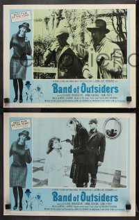 7c045 BAND OF OUTSIDERS 8 LCs 1966 Jean-Luc Godard's Bande a Part, Anna Karina, Claude Brasseur