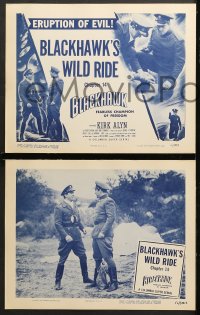 7c482 BLACKHAWK 4 chapter 14 LCs 1952 Kirk Alyn, D.C. comic book serial, Blackhawk's Wild Ride!