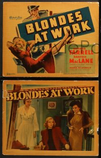 7c054 BLONDES AT WORK 8 LCs 1938 Glenda Farrell as Torchy Blane, MacLane, rare complete set!