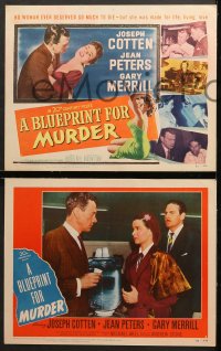 7c056 BLUEPRINT FOR MURDER 8 LCs 1953 sexy bad girl Jean Peters, Joseph Cotten, Gary Merrill!