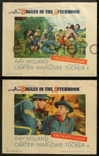 7c066 BUGLES IN THE AFTERNOON 8 LCs 1952 Ray Milland, Helena Carter, cavalry vs Native Americans!