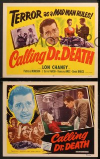 7c069 CALLING DR. DEATH 8 LCs R1953 Lon Chaney Jr. & hypnotized sexy Patricia Morison!