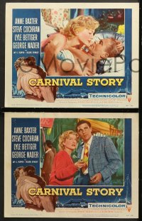 7c074 CARNIVAL STORY 8 LCs 1954 Anne Baxter & Cochran, we're both bad, baby, different #4 card!