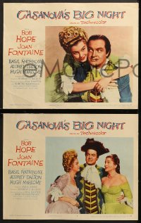 7c075 CASANOVA'S BIG NIGHT 8 LCs 1954 great images of Bob Hope & sexy Joan Fontaine, Basil Rathbone!