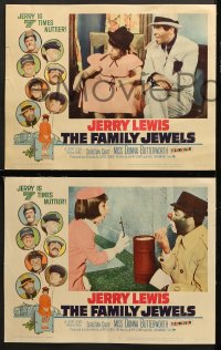 7c119 FAMILY JEWELS 8 LCs 1965 Jerry Lewis is seven times nuttier in seven roles, wacky images!