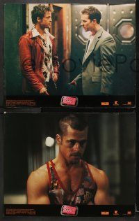 7c123 FIGHT CLUB 8 LCs 1999 portraits of Edward Norton and Brad Pitt & bar of soap!