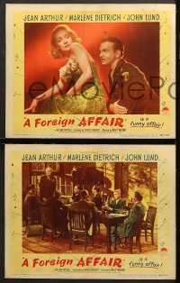 7c623 FOREIGN AFFAIR 3 LCs 1948 Jean Arthur & sexy Marlene Dietrich, John Lund!