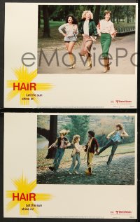 7c145 HAIR 8 LCs 1979 Milos Forman, Treat Williams, musical, let the sun shine in!